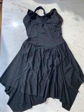 Mirella Black Asymmetrical dance  Tank Dress